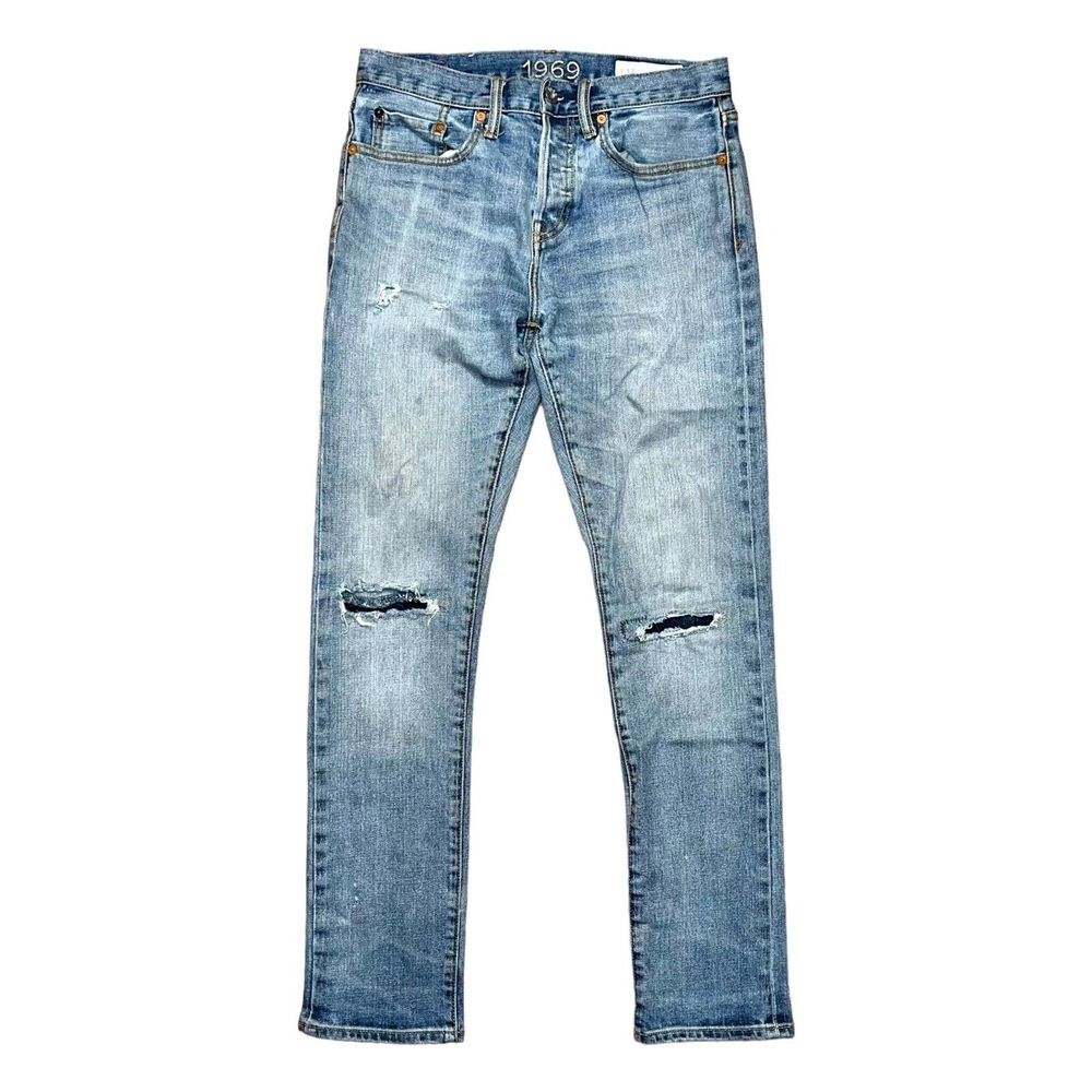 GAP 1969‎ Selvedge Jeans Men's 28x30 Raw Japanese Denim Slim Fit Button Fly